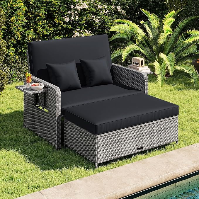 Tangkula Patio Rattan Daybed - Image 2