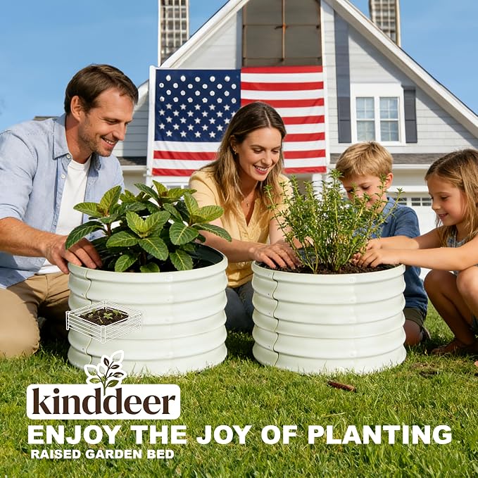 2x2x1.5ft-2pcs-Oval Raised Garden Bed Kit, Galvanized Planter Garden Boxes - Image 2