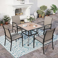 5 Piece Patio Dining Set for 4, 37”x37” Square Table by SUNSHINEVALLEY