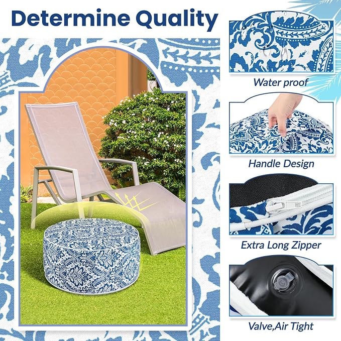 Outdoor Inflatable Ottoman Waterproof Pouf Ottoman - Image 3