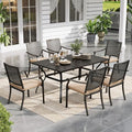 Sophia & William 7 Piece Metal Outdoor Patio Dining Bistro Sets by SophiaWilliam