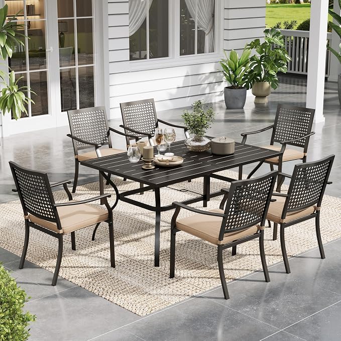 Sophia & William 7 Piece Metal Outdoor Patio Dining Bistro Sets by SophiaWilliam