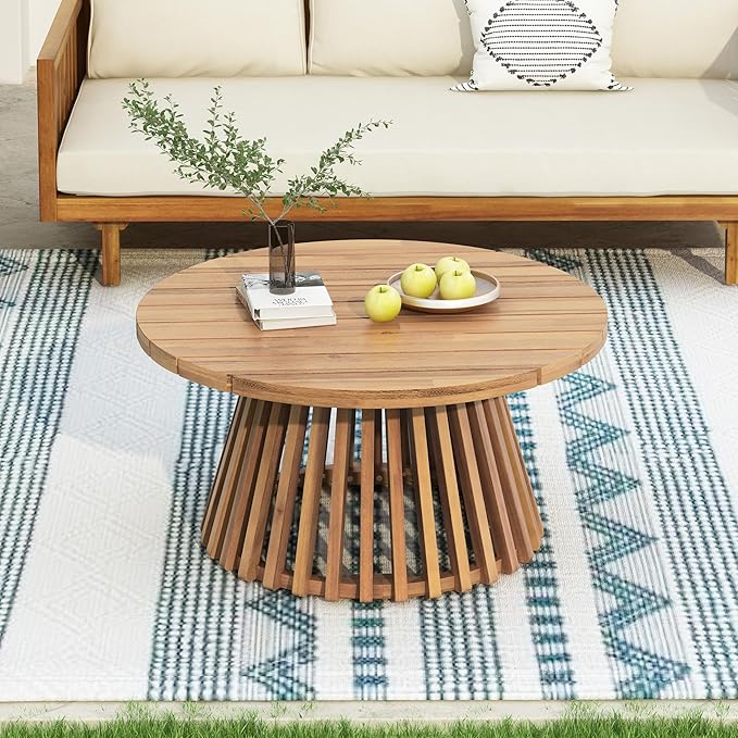 Merax Outdoor Acacia Wood Conversation Set - Image 3