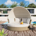 Merax All-Weather Outdoor Round Patio Daybed Conversation Sofa Set Wicker by Merax