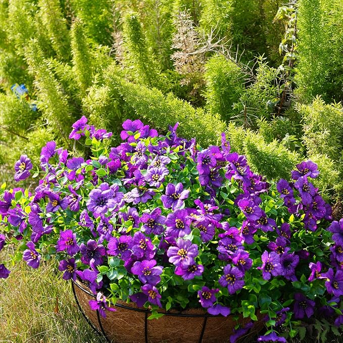 Artificial Flowers for Outdoor, UV Resistant Fake Silk Flowers, Realistic Faux - Image 4