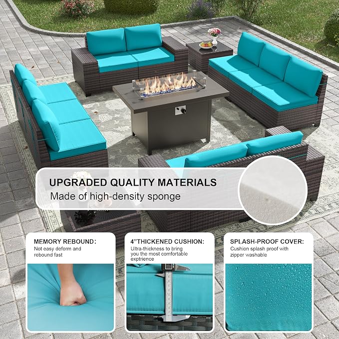 Kullavik 13PCS Outdoor Patio Furniture Set - Image 4