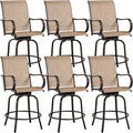 Yaheetech Patio Swivel Barstools Outdoor Chairs Set of 6, High Bistro Stools by Yaheetech