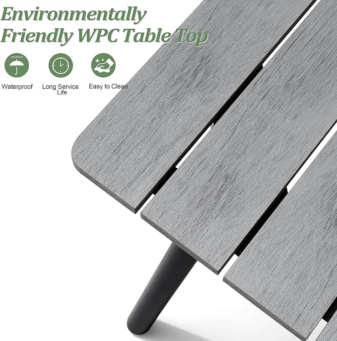 83" Patio Outdoor Dining Table for 6-8, Weather-Resistant Aluminum Frame - Image 4