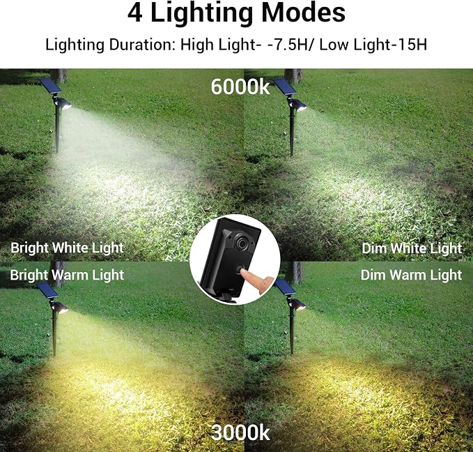 Solar Spotlights Outdoor, 4 Modes Solar Landscape Spot Light - Image 3