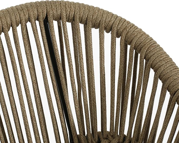Christopher Knight Home Outdoor Patio Rope Weave Iron Barstools, Powder Coated - Image 9