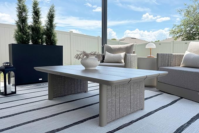PURPLE LEAF Patio Furniture Set 6 Pieces Outdoor Conversation Sets PP Rope - Image 3