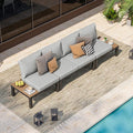 Aluminum Outdoor Patio Furniture Set, 4 Seats Modular Patio Sectional Sofa Set by Oasbira