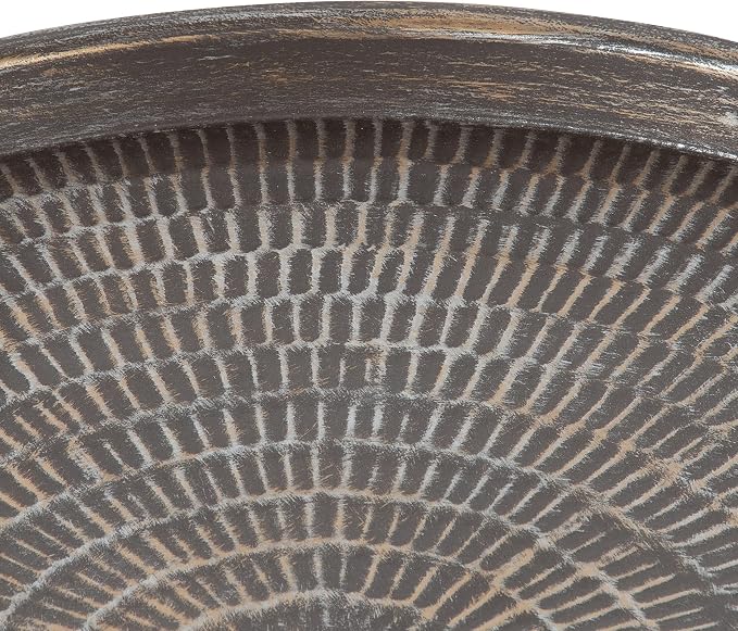 Kate and Laurel Mahdavi Boho-Chic Hammered Metal Tray Coffee Table, Brushed - Image 4