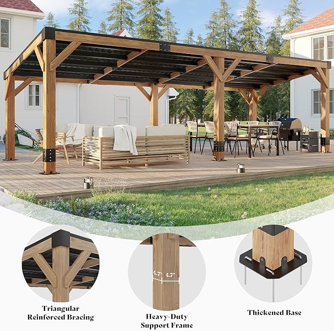 AMERLIFE 10 x 20FT Wood Gazebo - Image 5