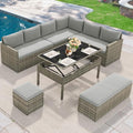 YITAHOME 9-Piece Patio Furniture Set, All-Weather Wicker Outdoor Sectional Sofa by YITAHOME