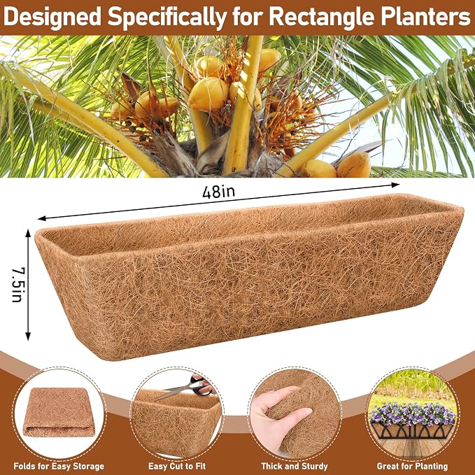 Riare 2 Pack 48 Inch Rectangle Coconut Liners - Image 2