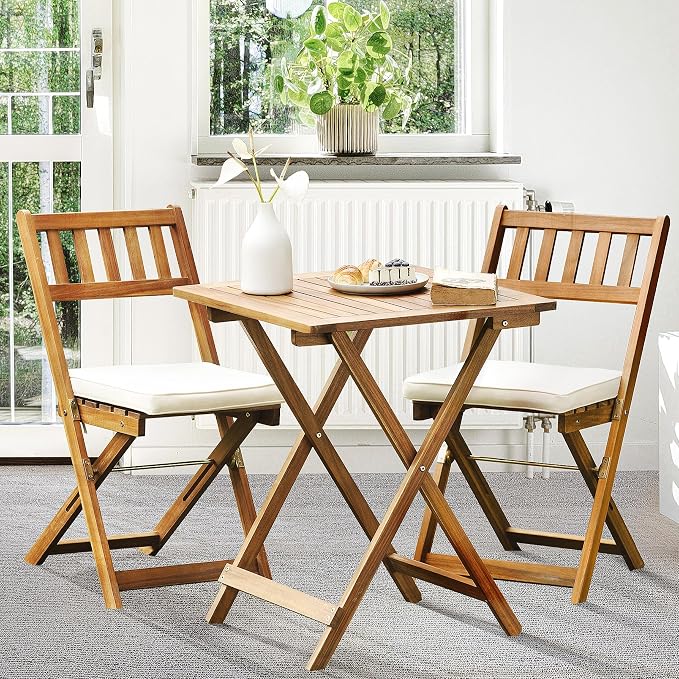 IDZO Heavy Duty 400lbs Capacity Patio Bistro Sets, 3 Piece Outdoor Folding by Idzo
