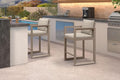 PURPLE LEAF Outdoor Counter Height Bar Stools Set of 2 27 Inch Modern Aluminum by Unknown