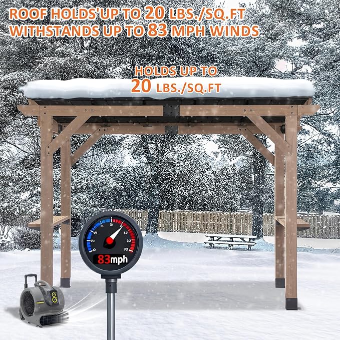 CHARMELEON Grill Gazebo 8 x 10 FT, Cedar Wood BBQ Gazebo - Image 5