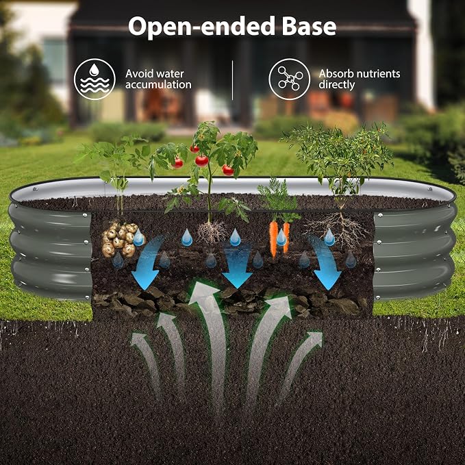 Raised Garden Bed Kit, Large Metal Raised Beds - Image 4
