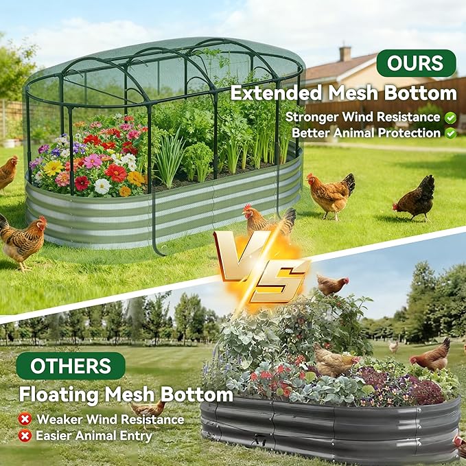 Raised Garden Bed with Sprinkler Timer and Self-Watering System, Galvanized - Image 4