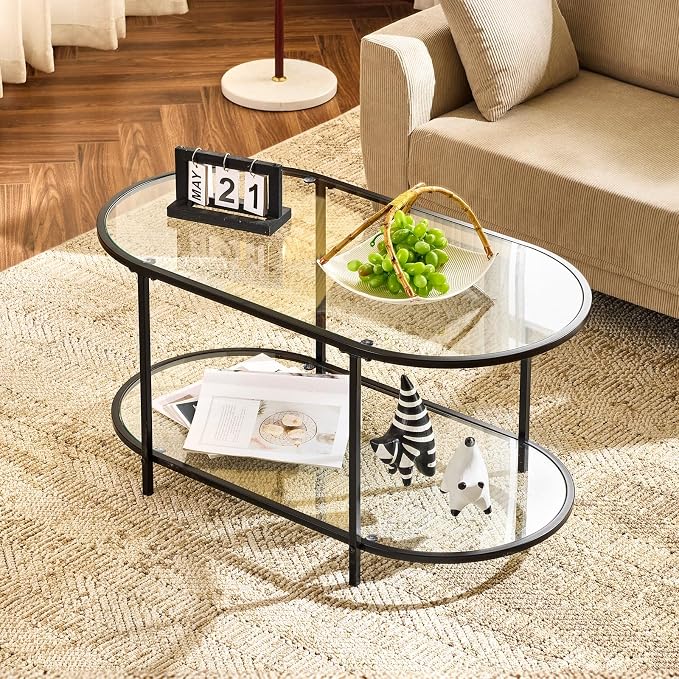 VINGLI Glass Coffee Table, Modern Tea Table by VINGLI