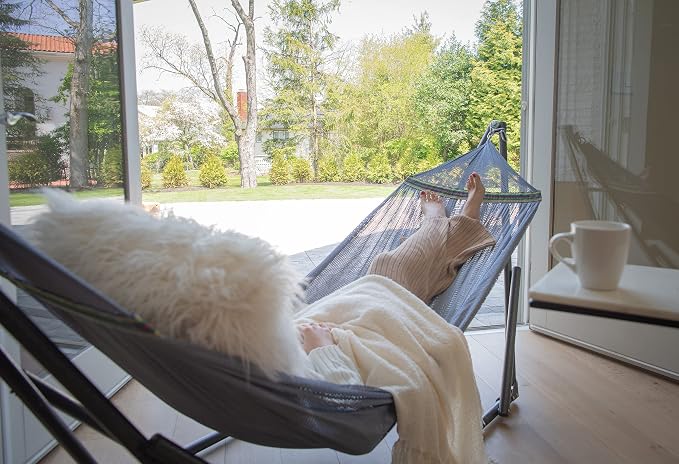 Best Home Fashion Hammock with Collapsible Steel Stand 450 lbs Capacity & - Image 2