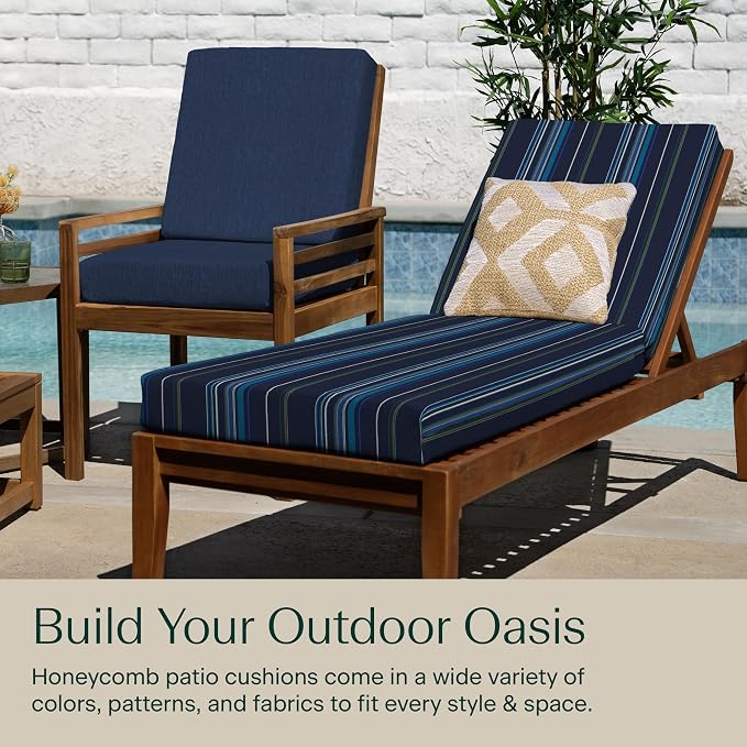 Honeycomb Outdoor Heritage Chaise 21.5 x 70, Sunbrella Stanton Lagoon Chaise - Image 3