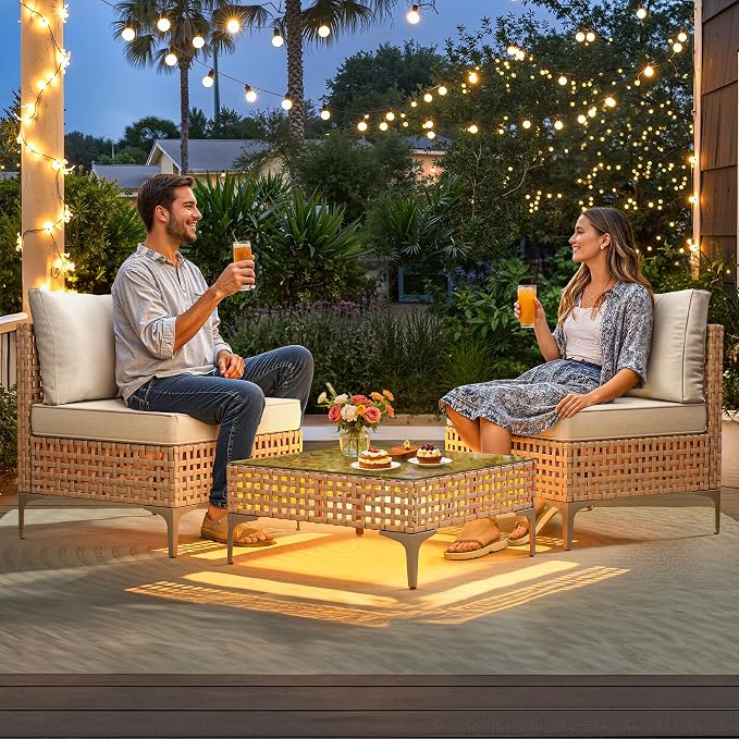 YITAHOME Wicker Patio Furniture Set 3 Pieces Outdoor Sectional Sofa - Image 4