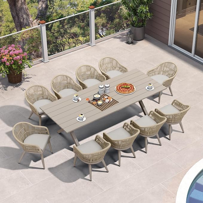 PURPLE LEAF 11 Pieces Patio Dining Set by PURPLELEAF