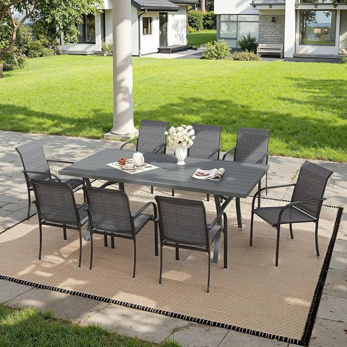 VICLLAX 9 Pieces Patio Outdoor Dining Set by HOME