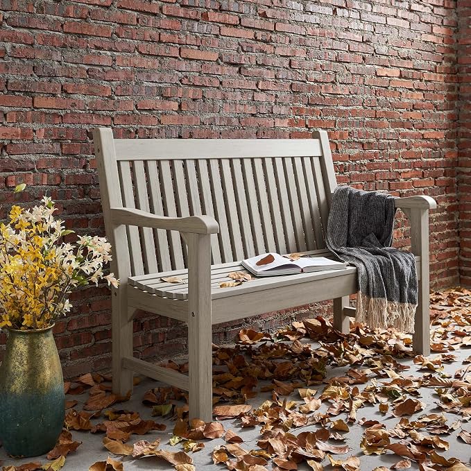 Psilvam Garden Bench, 2-Person Poly Lumber Patio Bench, All-Weather Outdoor - Image 7