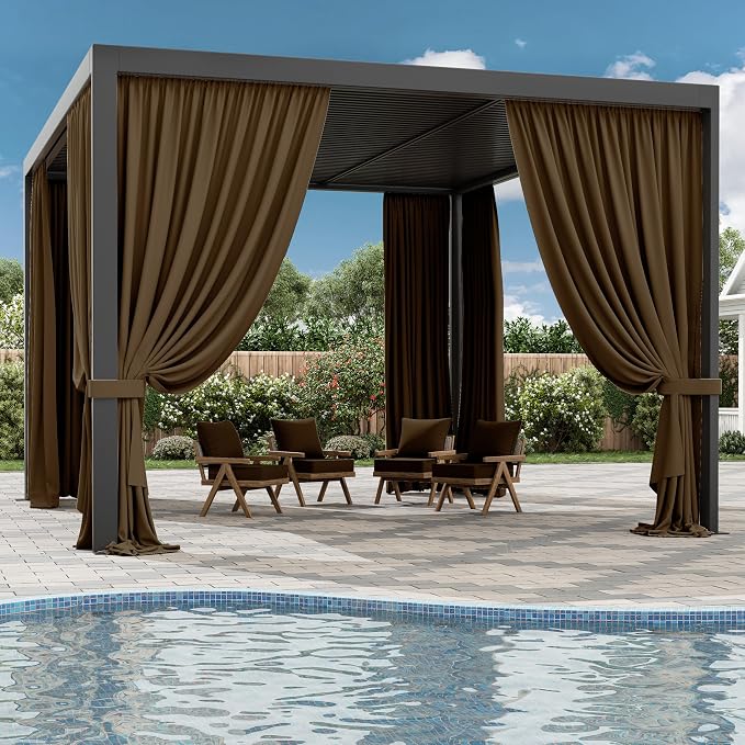 Gazebo Universal Replacement Privacy Curtain, 4-Panels Sidewall Curtains - Image 6