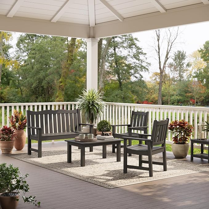 Stoog Weatherproof Outdoor Bench & Outdoor Chairs Set, Patio Furniture Set - Image 2