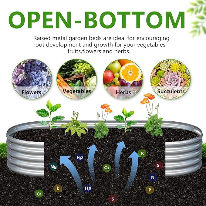 2PCS 6x3x1ft Galvanized Metal Raised Garden Bed Kit, Outdoor Planter Box - Image 3