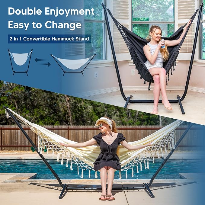 SUNCREAT 2-in-1 Convertible Portable Double Hammock - Image 2