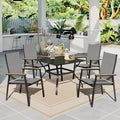 Sophia & William Patio Dining Set 5 Pieces, 4 Stackable Aluminum Textilene by SophiaWilliam
