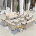 HOOOWOOO 9 Piece Patio Furniture Conversation Sets by DesignforBetterLife