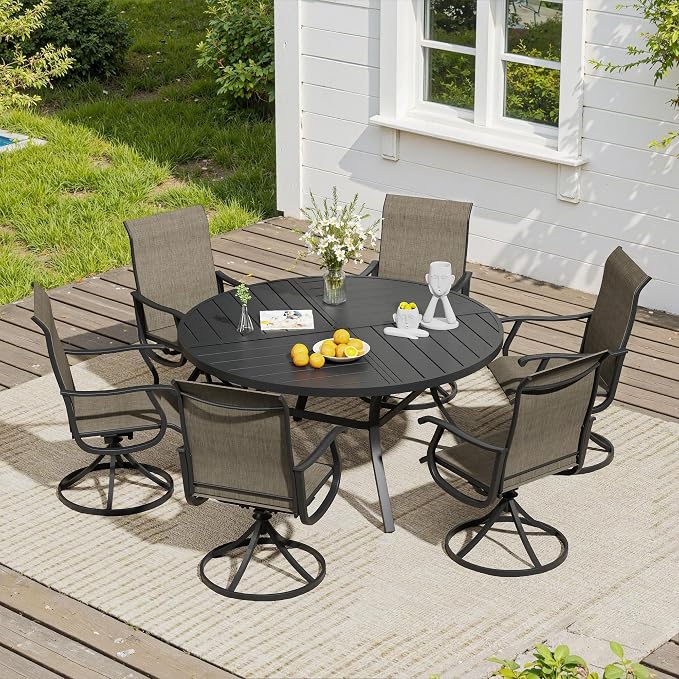 VICLLAX 47.2" Round Outdoor Table, Patio Dining Table - Image 4