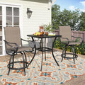 PHI Villa 3 Piece Outdoor Bar Set, Counter Height Patio Bar Bistro Table and by PHIVILLAThepioneerofcomfortablehouseholdsupplies