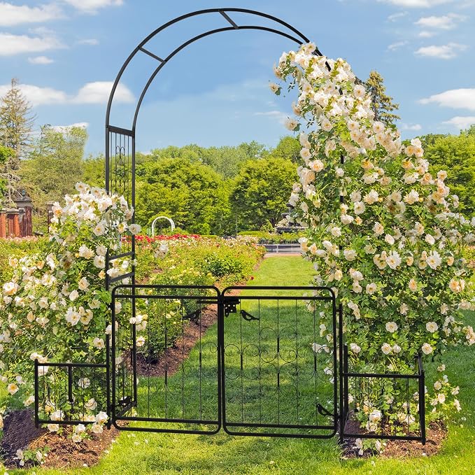 Garden Arbor with Gate and Planter, 7FT Wedding Arches - Image 7