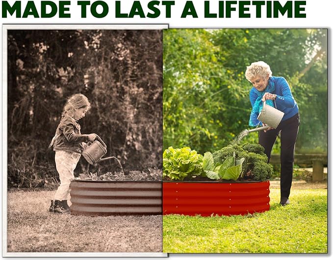 Plant & Plot Galvanized Raised Garden Beds Outdoor // 4×2×1 ft Planter Raised - Image 2