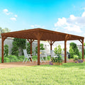 Outsunny 12' x 20' Outdoor Pergola, Wood Gazebo Grape Trellis by Outsunny