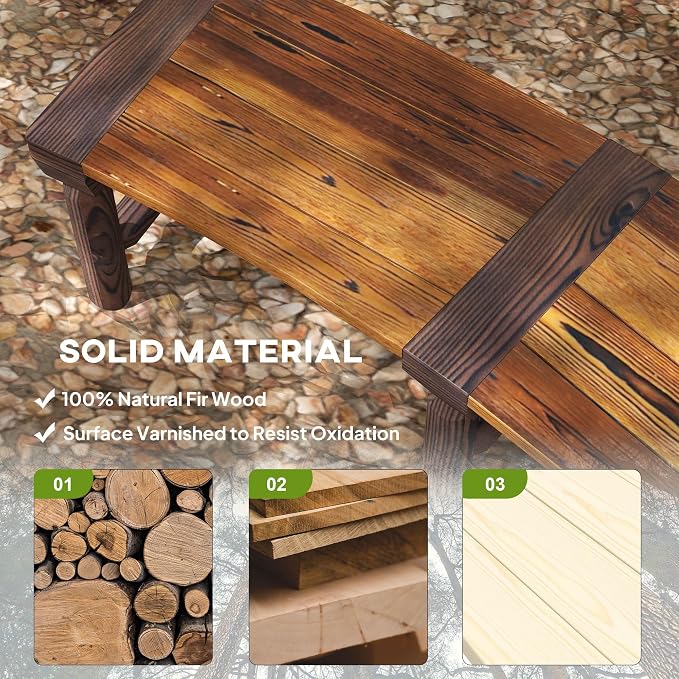 Outsunny Wooden Garden Bench, Semicircular Round Outdoor Tree Bench, Wrap - Image 5