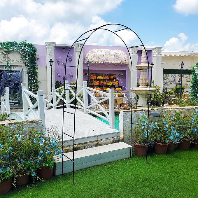 Iron Pergola Arbor Practical, 7.9 Feet High x 4.6 Feet Wide, Assemble Easily - Image 4