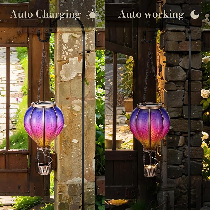 TERESA'S COLLECTIONS 2 Pack Hanging Solar Lantern Outdoor Garden Decor - Image 5