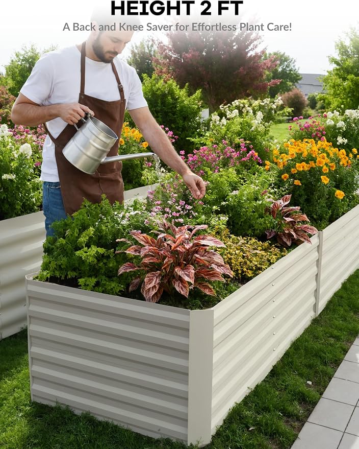 GarveeLife 2pcs 8x4x2 ft Galvanized Raised Garden Bed, Rust-Resistant Raised - Image 3
