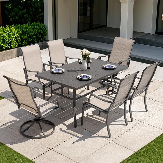 NUU GARDEN 7-Piece Outdoor Dining Table Set, All Weather Table - Image 3