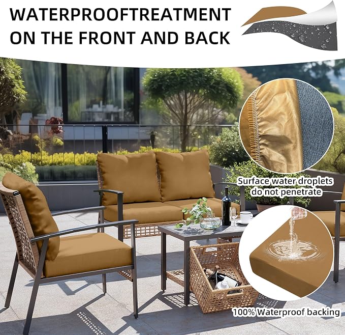 12Pcs Outdoor Cushion Covers, Patio Cushion Covers, Stretch Elastic Slipcovers - Image 4