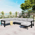 Multi-Person Outdoor Sofa Set, U-Shaped Aluminum Outdoor Sofa Set by JIVOIT